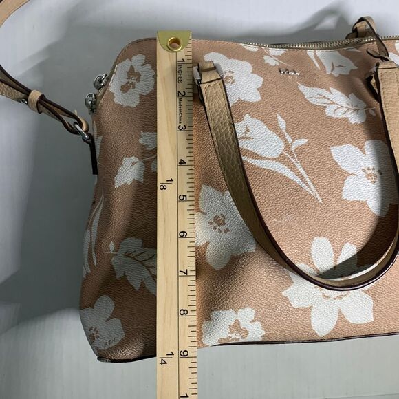 Lauren Ralph Lauren Amberly Dome Floral Satchel Tan/White - Picture 6 of 16